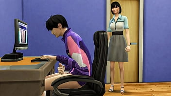 Japanese step mom catches her stepson stroking in front of the computer eyeing porno vids and then helps him have hook-up with her for the highly first-ever time - Korean step-mother